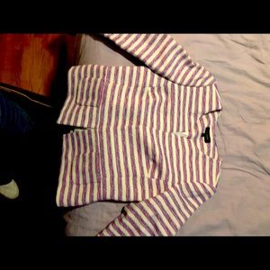 Worn 1x for 1 hour. Lined. Put over blue/pink business outfit or Maybe jeans